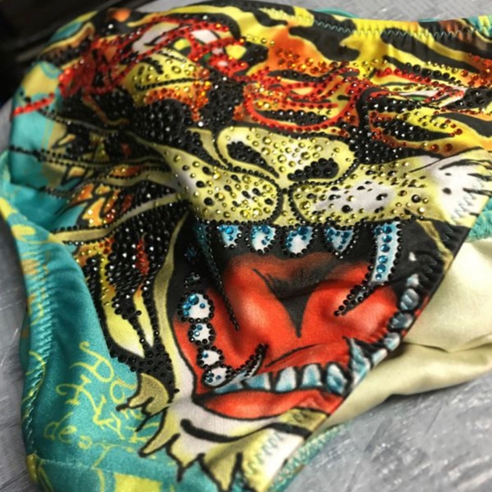 Ed Hardy Tiger Rhinestones Bikini